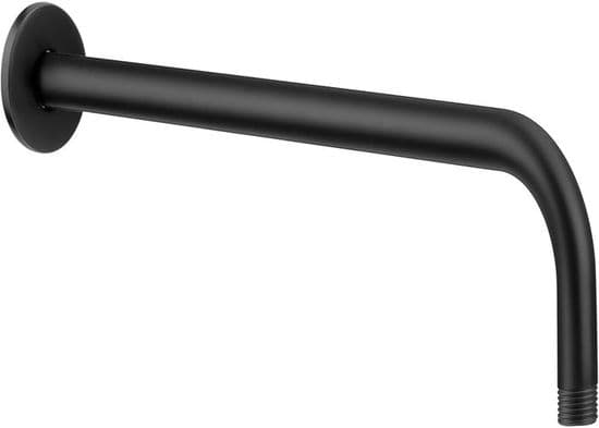 Dusjarm, 40 cm rund dusjhode-arm, veggmontert baderomstilbehør for dusjhode, rustfritt stål (svart)