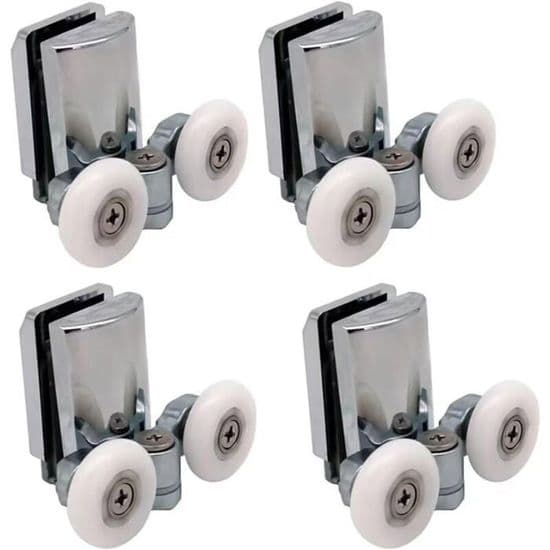 Uppsättning med 4 duschdörrsrullar, 23 mm