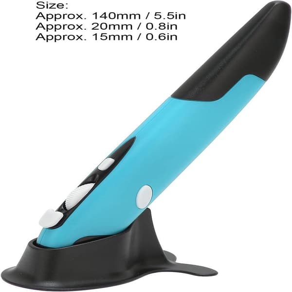 Bærbar mini-luftmus med lavspændingsalarm, bærbar computer, notebook (blå), ergonomisk design til pc, trådløs optisk lommemus