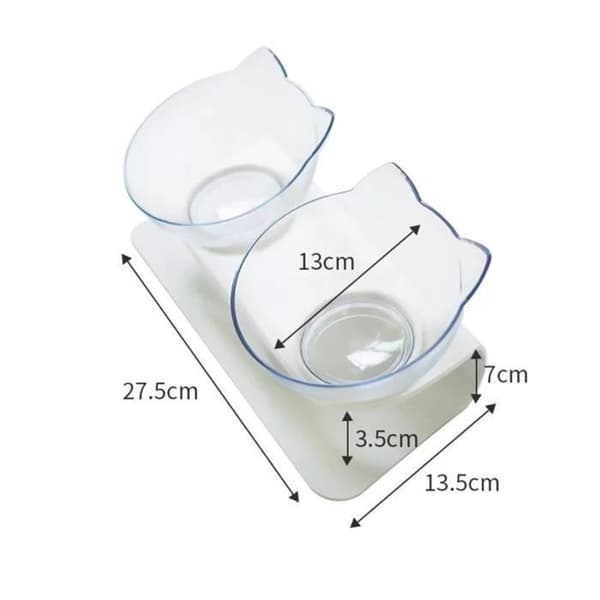 Husdjursskål - Skydda - Transparent - Halkfri - 2 skålar - Ergonomisk design