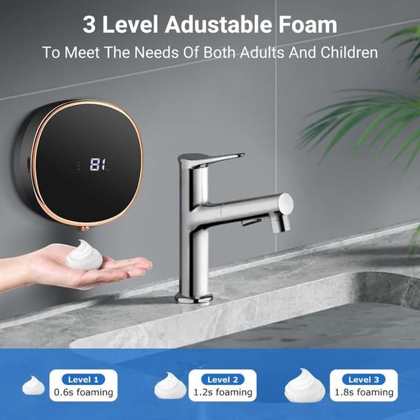 Soap Dispenser Soap Pump Automatic Soap Dispenser Manual Soap Dispenser Contactless USB C Rechargeable Wall Mounted, White