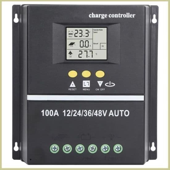 MPPT 100A Solar Controller - Automatisk Identifikation 12/24/36/48V - Effektivitet ≥99,5% - Justerbart LCD-display
