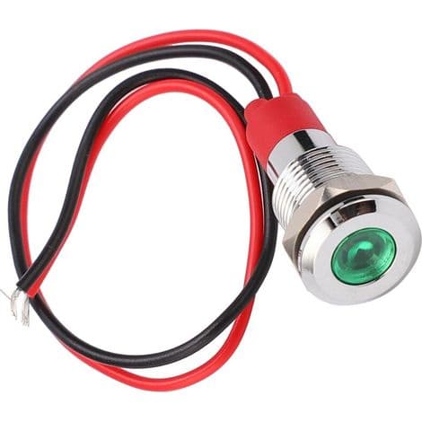 Vanntett LED-indikatorlys i metall, strømforsyning for små kablede industrielle kontrollkomponenter, 10 mm², 220V