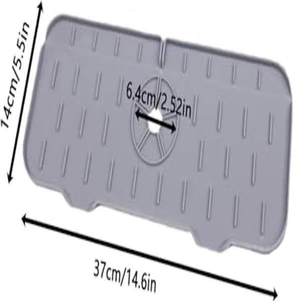 Faucet Sink Splash Guard - Silicone with Automatic Drainage - 37 x 14 cm