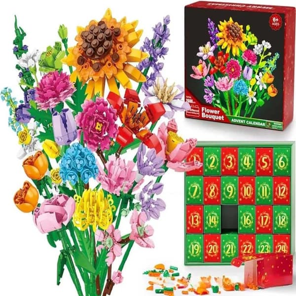 24-dagars adventskalender med växtbyggstenar – Juladventskalender presentförpackning
