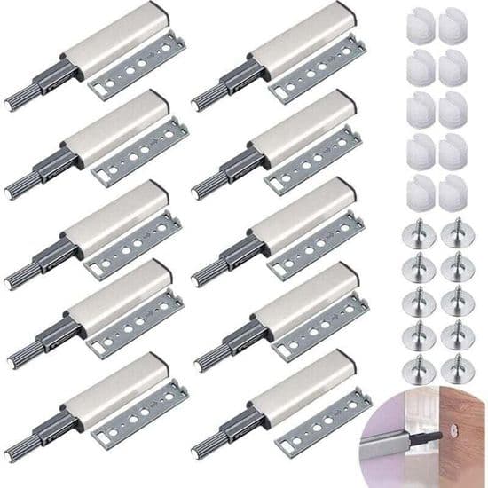 10 stk. Push-to-Open Magnet Tryk Dør Skabslås, Magnetisk Dæmper