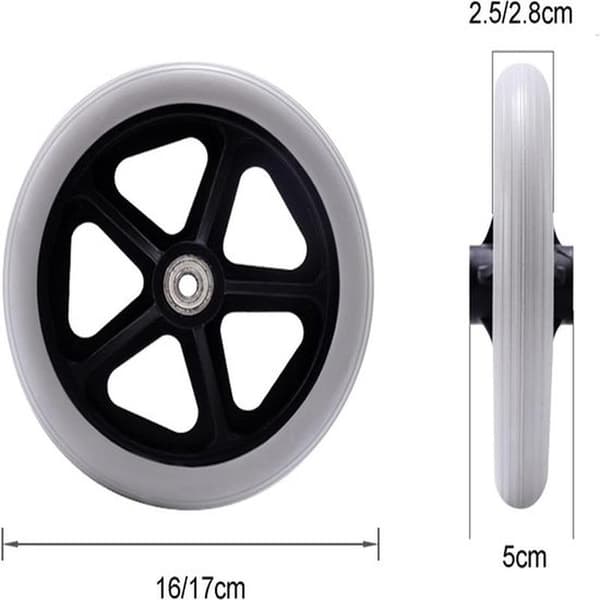 Furniture Component 2 Pieces Front Wheel Wheelchair Wheels Small Wheels Replacement Solid Universal Wheelchair Accessories/B/7Inch