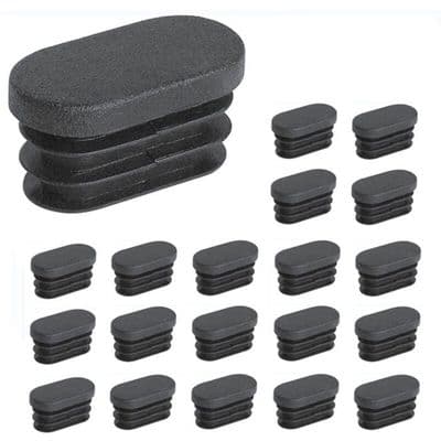 100 stycken 15x30mm plastlock för rör, möbelben, ovala lock för stolsben, plastpluggar
