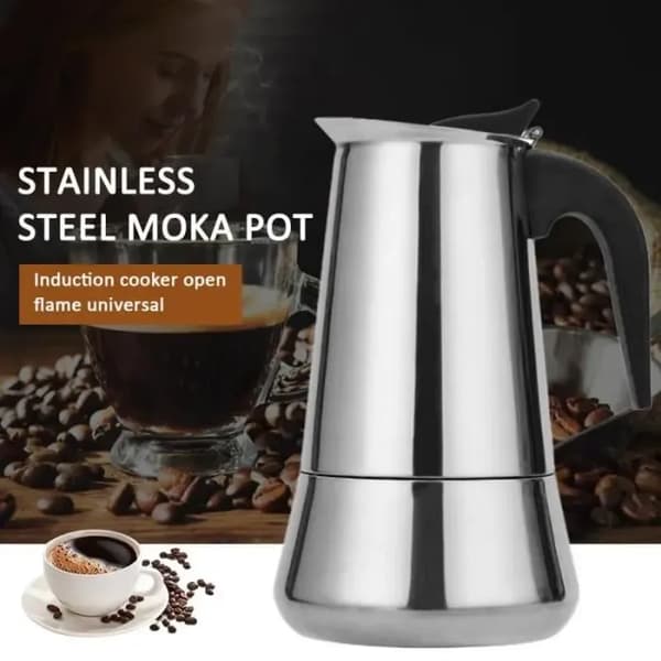 Mokakande - Rustfrit stål - 650 ml - 2 til 12 kopper - Rustfrit stål - Til voksne