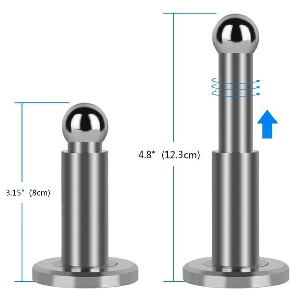 Magnetisk dørstopper med justerbar højde, robust magnetisk dørstopper, dørstopper i 304 rustfrit stål, med væg- og gulvmontering