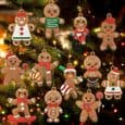 Sæt med 12 julepynt i plastik i form af honningkagemænd - 3-tommer julepynt