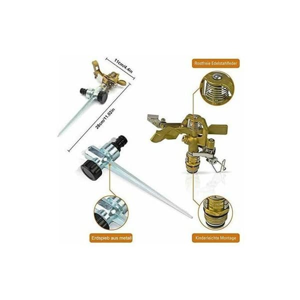360 graders havesprinkler - Justerbar - Zinklegering - Flere farver