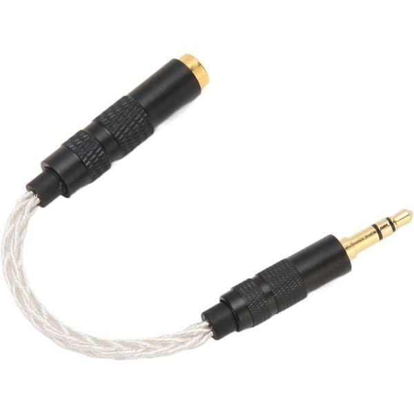 Premium 4,4 mm hun til 3,5 mm han stereo-adapter, forgyldte stik, sølv