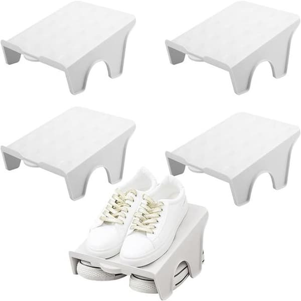 Non-slip Shoe Rack - Double-layered Shoe Organizer - Space-saving, Stackable, Suitable for Entryways and Bedrooms