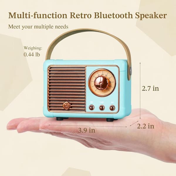 Retroradio, för kontorsbruk, retroradio med Bluetooth, AM/FM/SW reseradio med Bluetooth 5.3, köksradio, stöder USB/TF/AUX-funktion