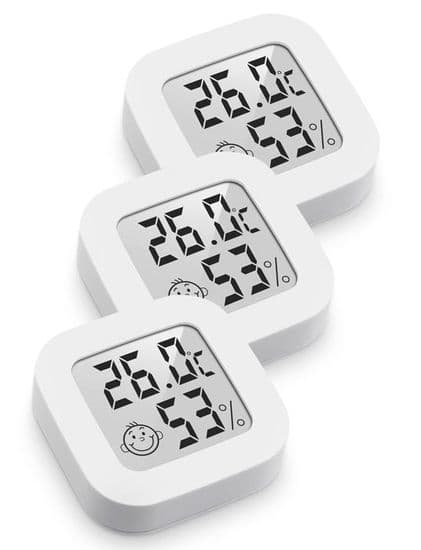 Mini Digital Termometer Hygrometer - Hög Precision - 10-99% RH - 3 Volt
