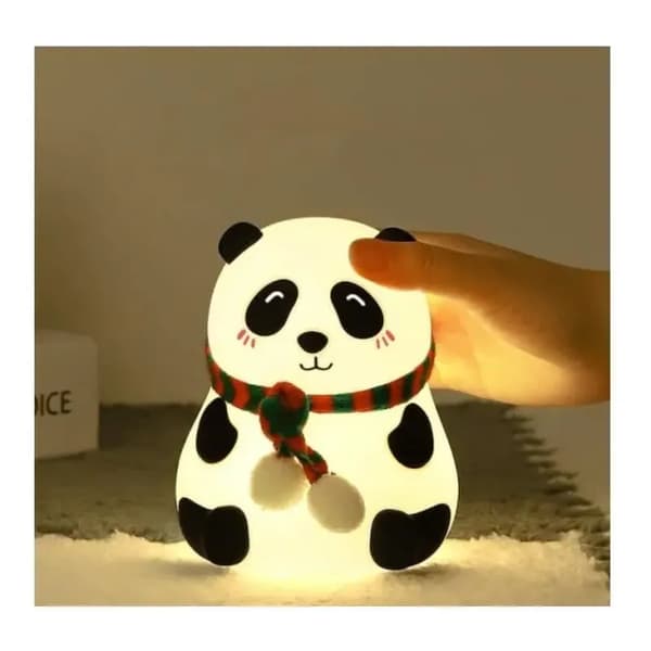 Natlampe - Panda - Silikone - 7 Farver - USB Genopladelig