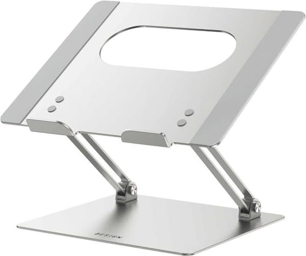 S10 Laptopstativ i aluminium, laptopstativ kompatibelt med datamaskinstativ, sølv