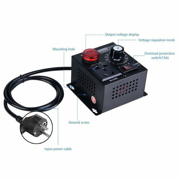 Variabel hastighedsdrev, AC 220V 9A 4000W SCR spændingsregulator, motorventilatorhastighedsregulator