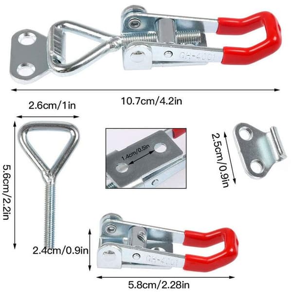 Vipplåstång, 4-pack - Rostfri - 100 kg kapacitet - Justerbar