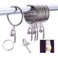 30 stk. metalgardinringe, gardinringe med rustfri klemmer til gardinstænger - 36 mm diameter