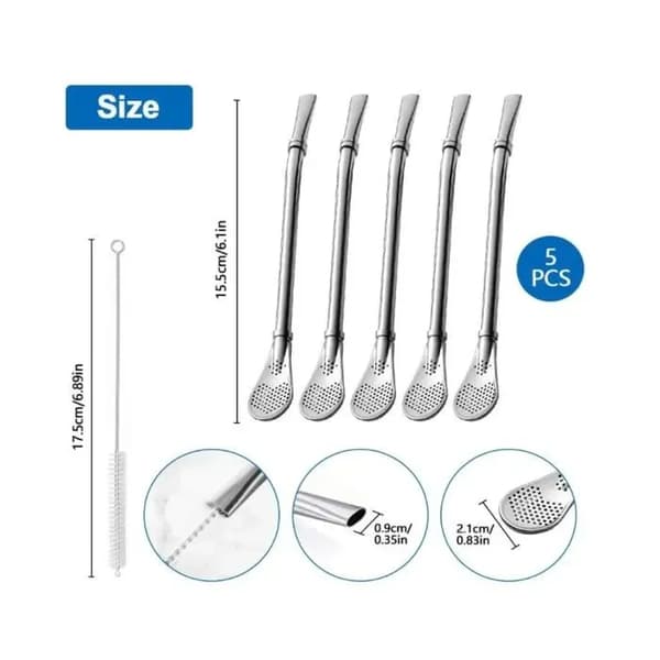 Sugeskeer - Ikke specificeret - 5 Stykker - Rustfrit Stål - Genanvendelige - 3 i 1