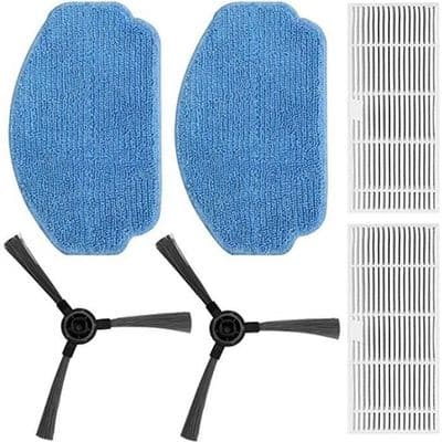 Sæt med 2 sidebørster + 2 filtre + 2 moppepuder til BR150/BR151 robotstøvsuger - Hvid