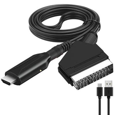 SCART til HDMI-adapter, lyd/video til Sky Blu-Ray STB VHS DVD-afspiller, Xbox PS3