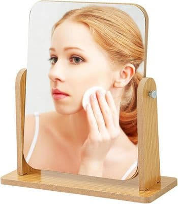 Rektangulär Sminkspegel - Transparent Trä - 360 Grader - Hållbar