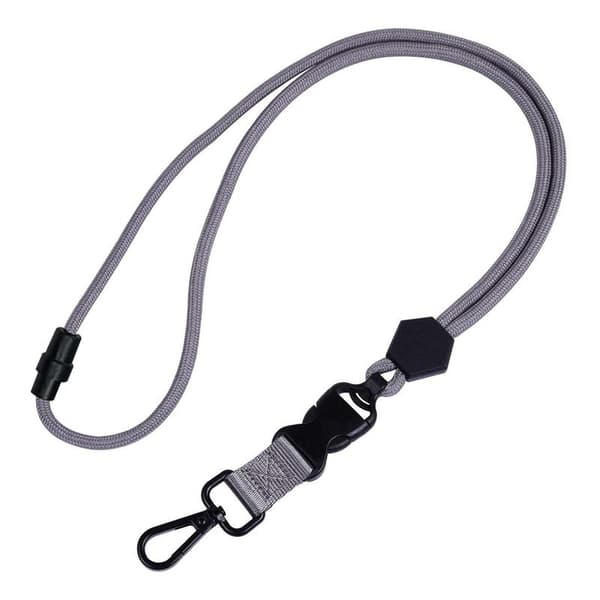 Lanyard med metalkrog til nøgler, ID-kort og mere Grå