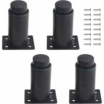 Møbelben sæt med 4 - Justerbare - Robust metal - Sort 8 til 12 cm