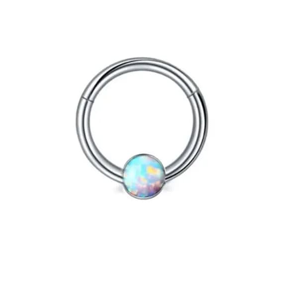 Septum Næsepiercing - Rustfrit Stål - 6 stk. - Hypoallergenisk - Opalringe - Til Kvinder