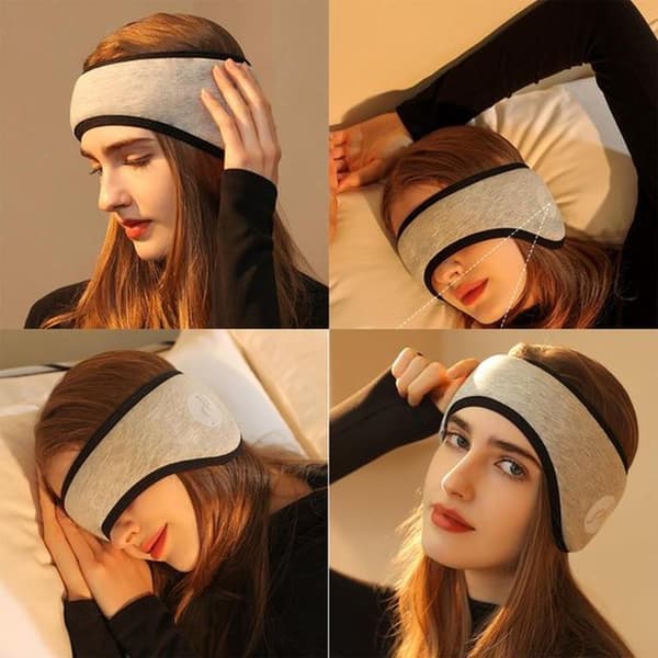 Noise-cancelling earmuffs with earplugs, adjustable sleeping earmuffs, headband, noise-reducing, for sleep, work, study, black