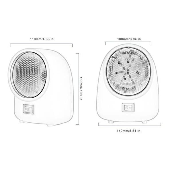 Bærbar elvarmer, bordventilator, mini hjemmevarmer, vintervarmerventilator