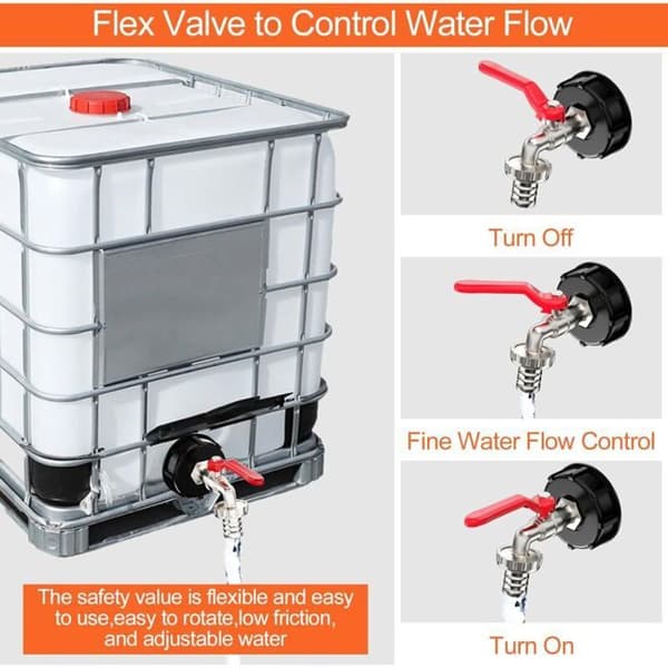 1000L Tap - Zinklegering - Regnvandsopsamler - IBC-tilslutning
