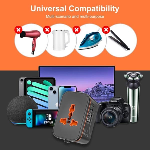 Universell reseadapter, universell reseadapter med 2 USB och 2 USB-C