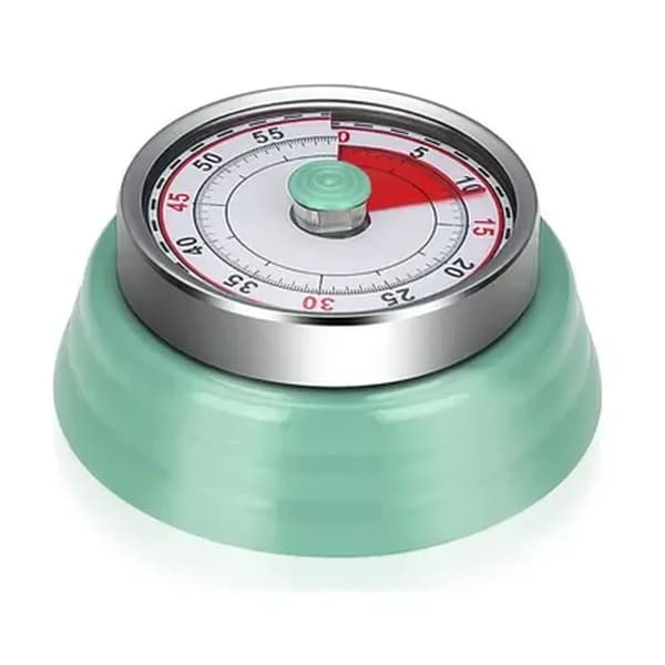 Mekanisk Timer - Køkkentimer - 360 Grader - Rustfrit Stål - Retro Design - Hørbar Alarm