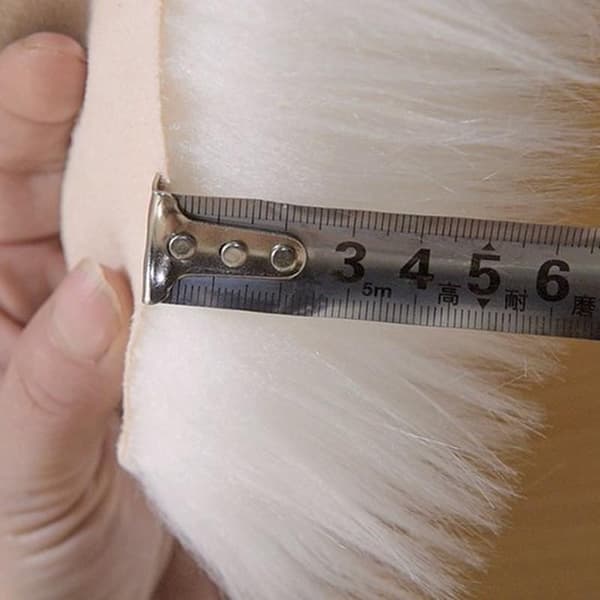 Simple Bedroom Faux Fur Fluffy Soft Shag Rug, Washable Rectangular Mat, 60x150cm, White & Grey.