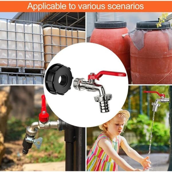 1000L Tap - Zinklegering - Regnvandsopsamler - IBC-tilslutning