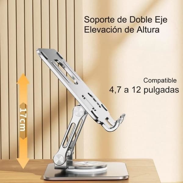 Multi-vinkel tabletstativ, 360° roterende foldbart aluminium tabletstativ, kompatibelt med 4,7\" tablets