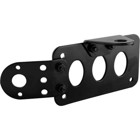 Sort Motorcykel Baglygte Bremse Nummerplade Side Montering Metalbeslag
