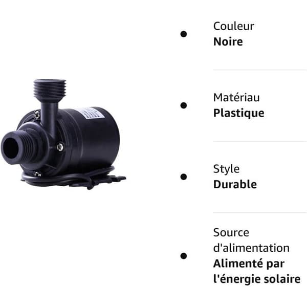 DC 12V Børsteløs Dykpumpe 800L/H 5M til Solcellecirkulationssystem Vandcirkulation