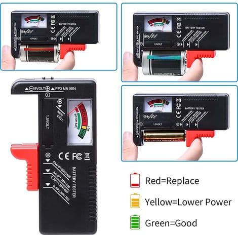 Universal batteritestare, digital batteritestare, för AA AAA CD 9V knappcellsbatterier 1,5V batterispänningskontroll