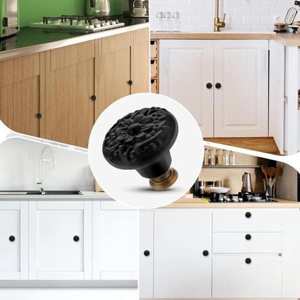 Retro Style Ceramic Drawer Knobs, Suitable for Cabinet Drawers or Doors, Set of 4.