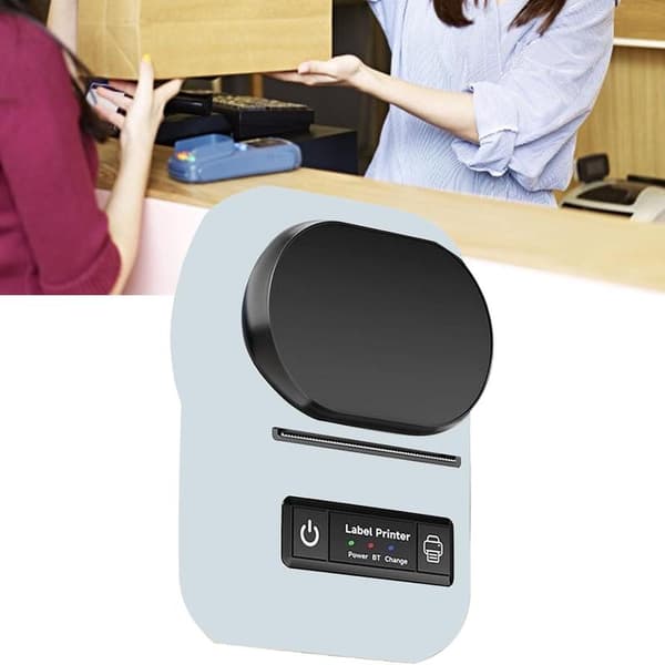 Portable Thermal Label Printer - Compact, Wireless Bluetooth Label Maker for Home, Office, Store, and Shipping (Black)