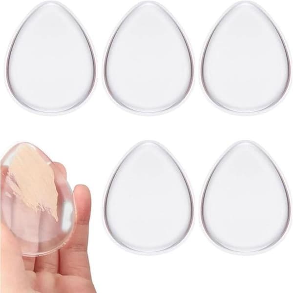 Plus - 5-delt sæt med kosmetiske silikonesvampe til makeup - Makeupsvamp til flydende foundation og korrigerende makeup-løsninger.