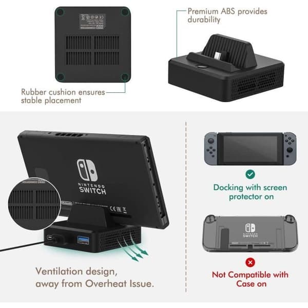 Telakointiasema - Nintendo Switch - HDMI - Type-C - Samanaikainen lataus