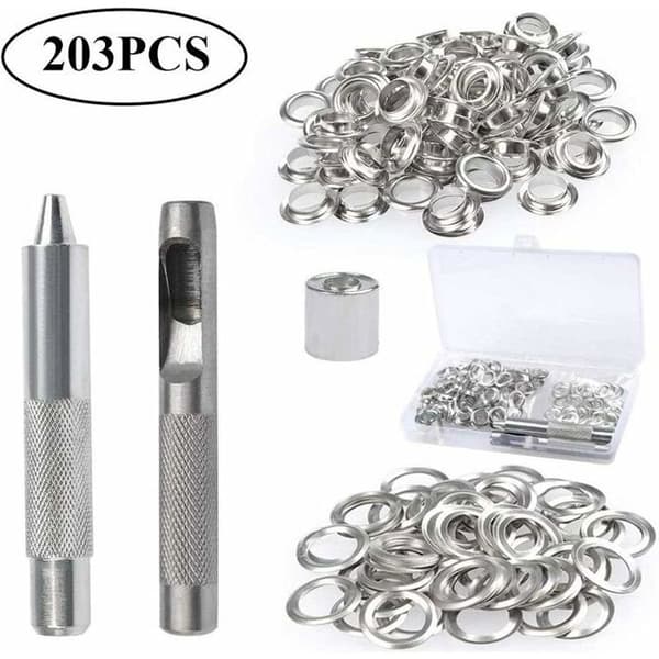 100-delars öljettsats - 10 mm - Verktyg ingår - Silver