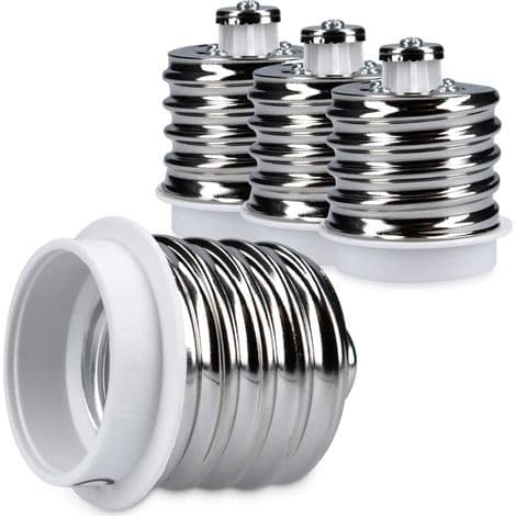 4x fatningsadapter - E40 til E27 fatningskonverter - E27 base lampeholderadapter til halogen LED-pærer