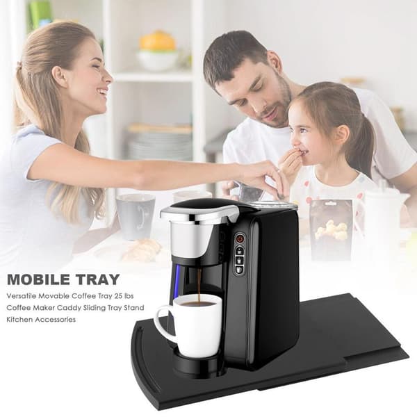 Mobile coffee maker tray with sliding support for 11 kg coffee machines